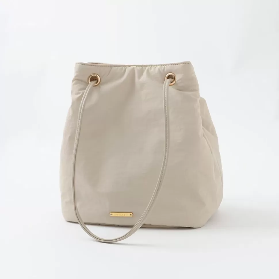 Other*MonCheri 2Way Water -Repellent Lightweight Drawstring Manner Bag Beige