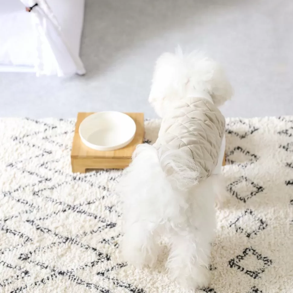 Food Bowl*MonCheri Bamboo Hood Bowl Stand Beige