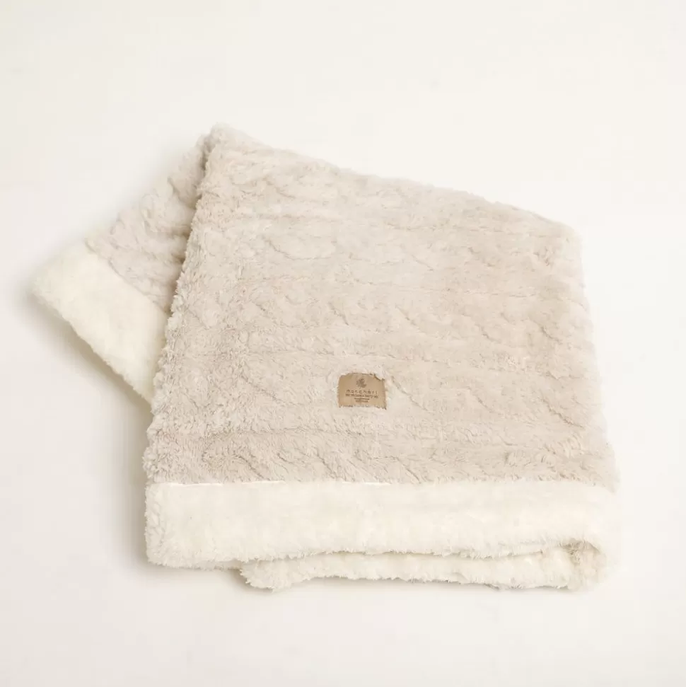 Other*MonCheri Cable -Like Bore Blanket Beige