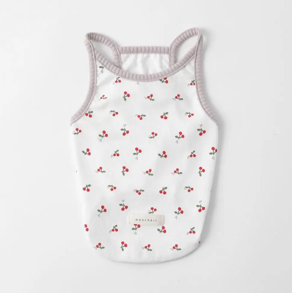 Tops*MonCheri Cherry Pattern Piping Camisole