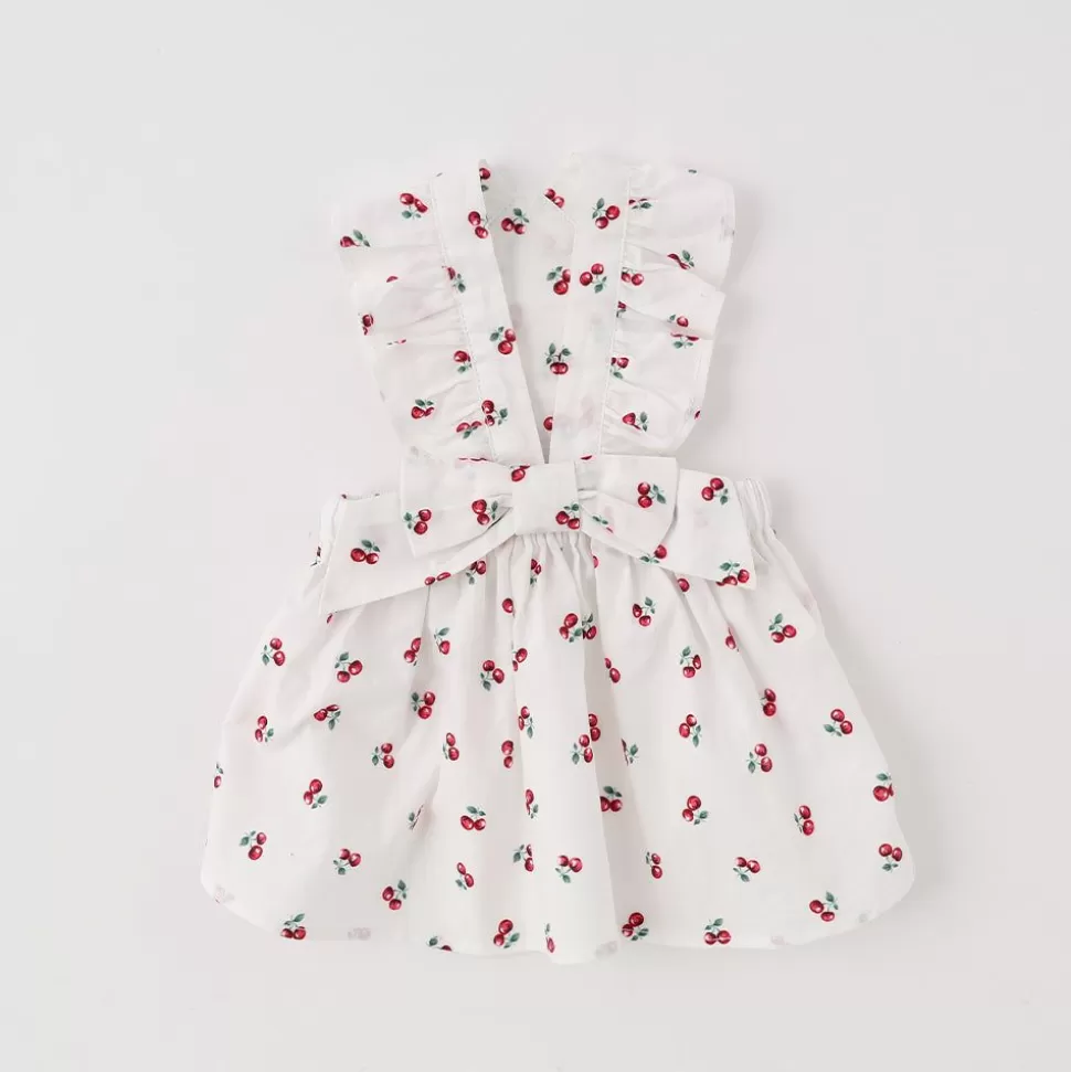 One Piece*MonCheri Cold Frill Ribbon Cherry Dress White