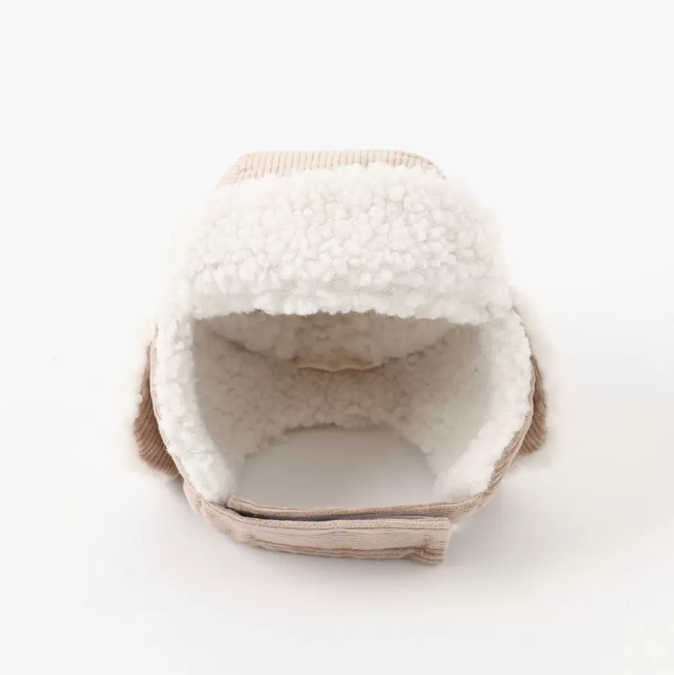 Other*MonCheri Corduroy Boopet Flight Cap Beige