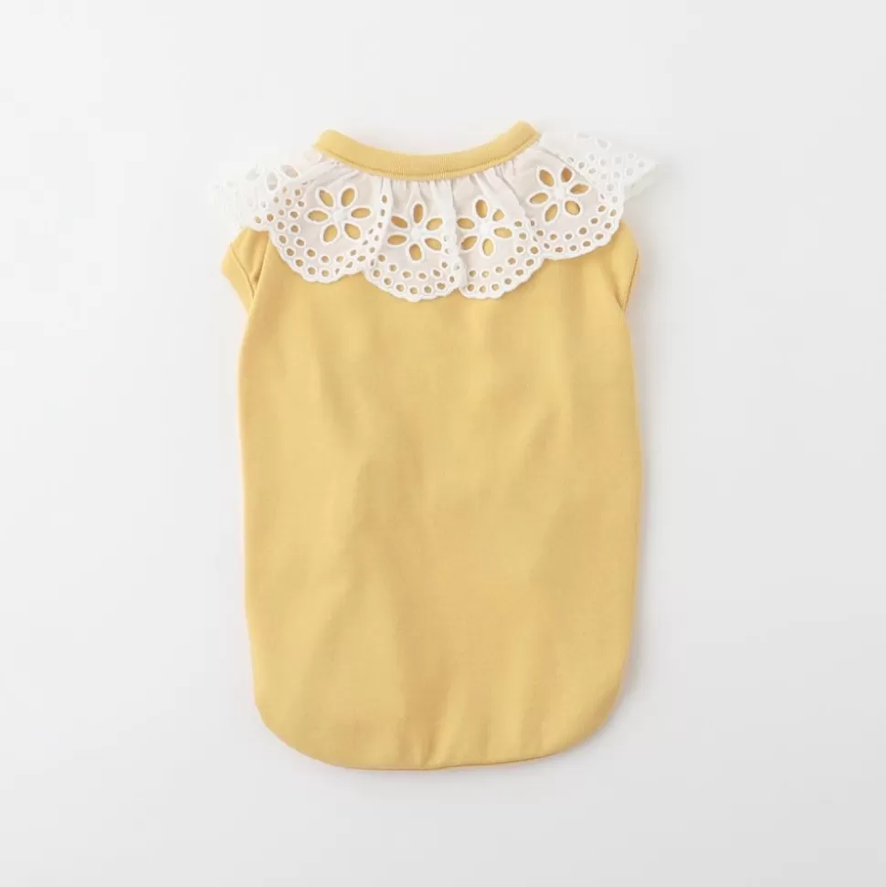 Tops*MonCheri Cotton Lace Color Tops Yellow