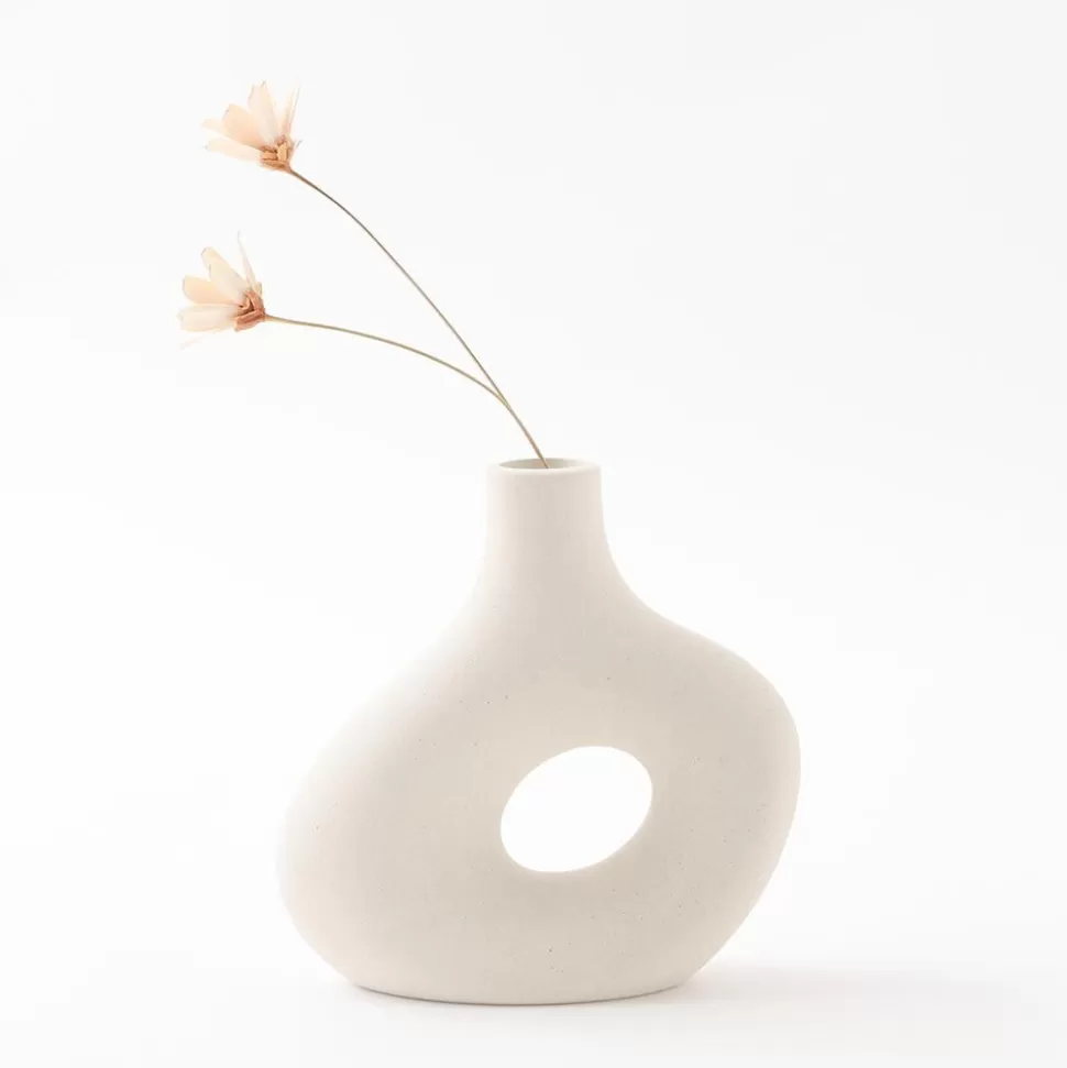 Interior*MonCheri Curve Circle Flower Base Ivory