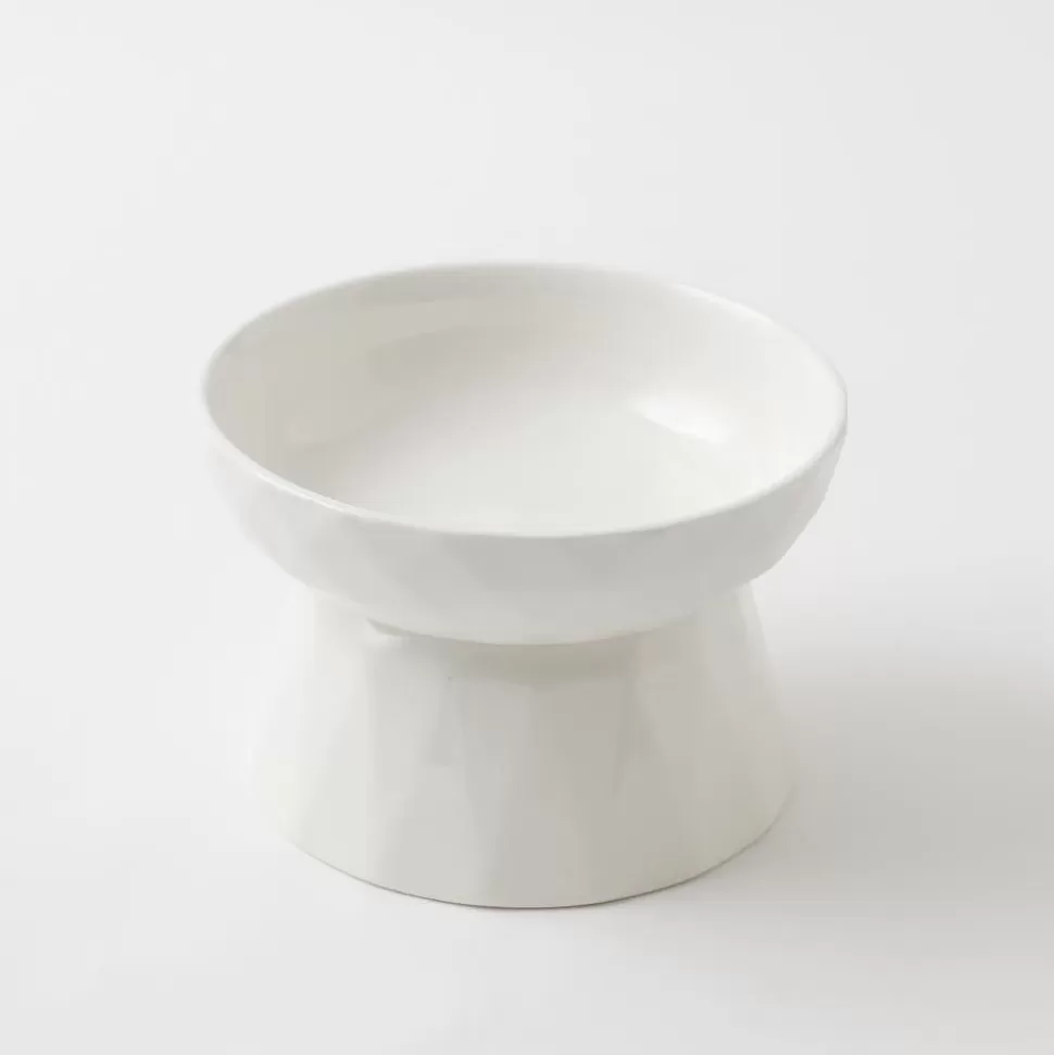 Food Bowl*MonCheri Diamut High -Stand Bowl White