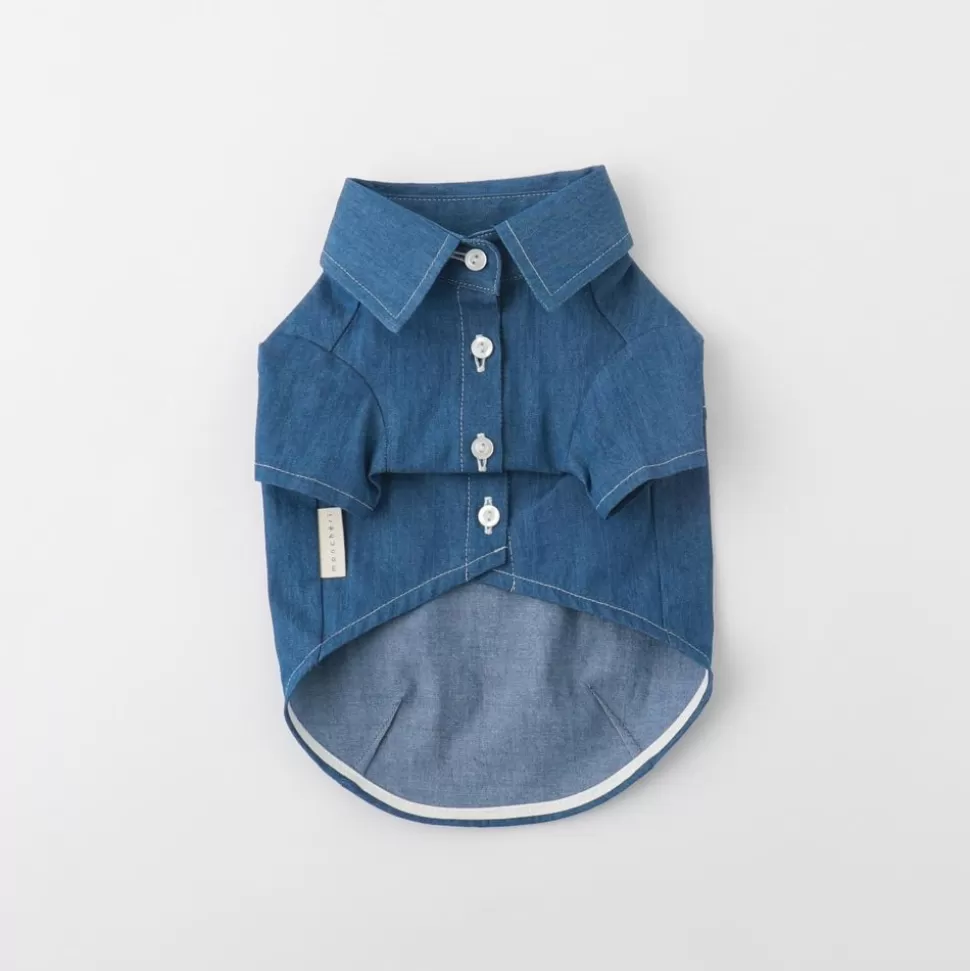 Tops*MonCheri Dungarie Shirt Blue