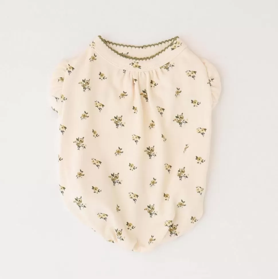 Tops*MonCheri Floral Puff Sleeve Tops Ivory