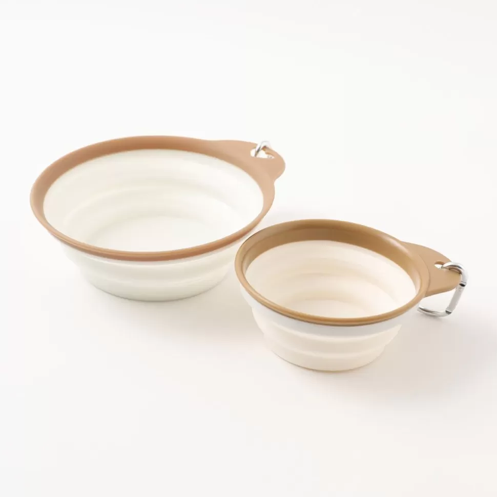 Food Bowl*MonCheri Folded Me Petanko Food Bowl Hook Beige