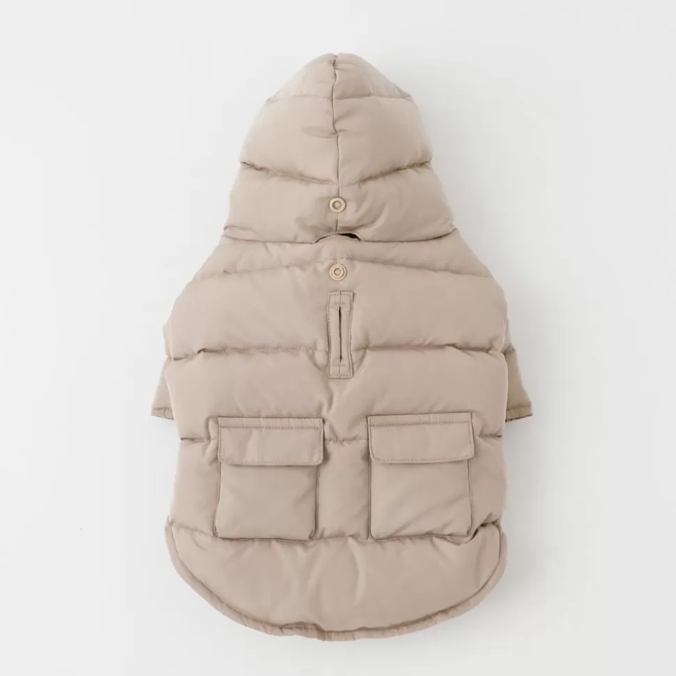 Outer*MonCheri Food Down Jacket With Pocket Beige