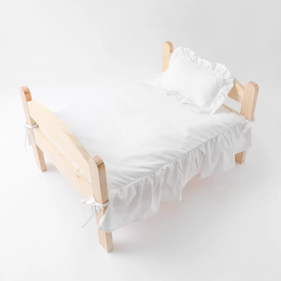 Interior*MonCheri Frill Assembly Wood Bed White