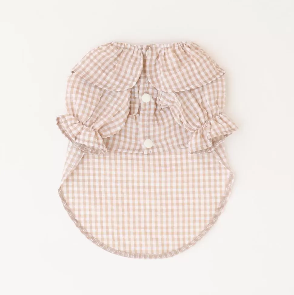 Tops*MonCheri Frill Gingham Check Blouse