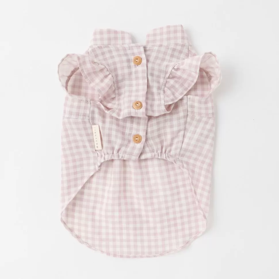 Tops*MonCheri Gingham Check Button Blouse