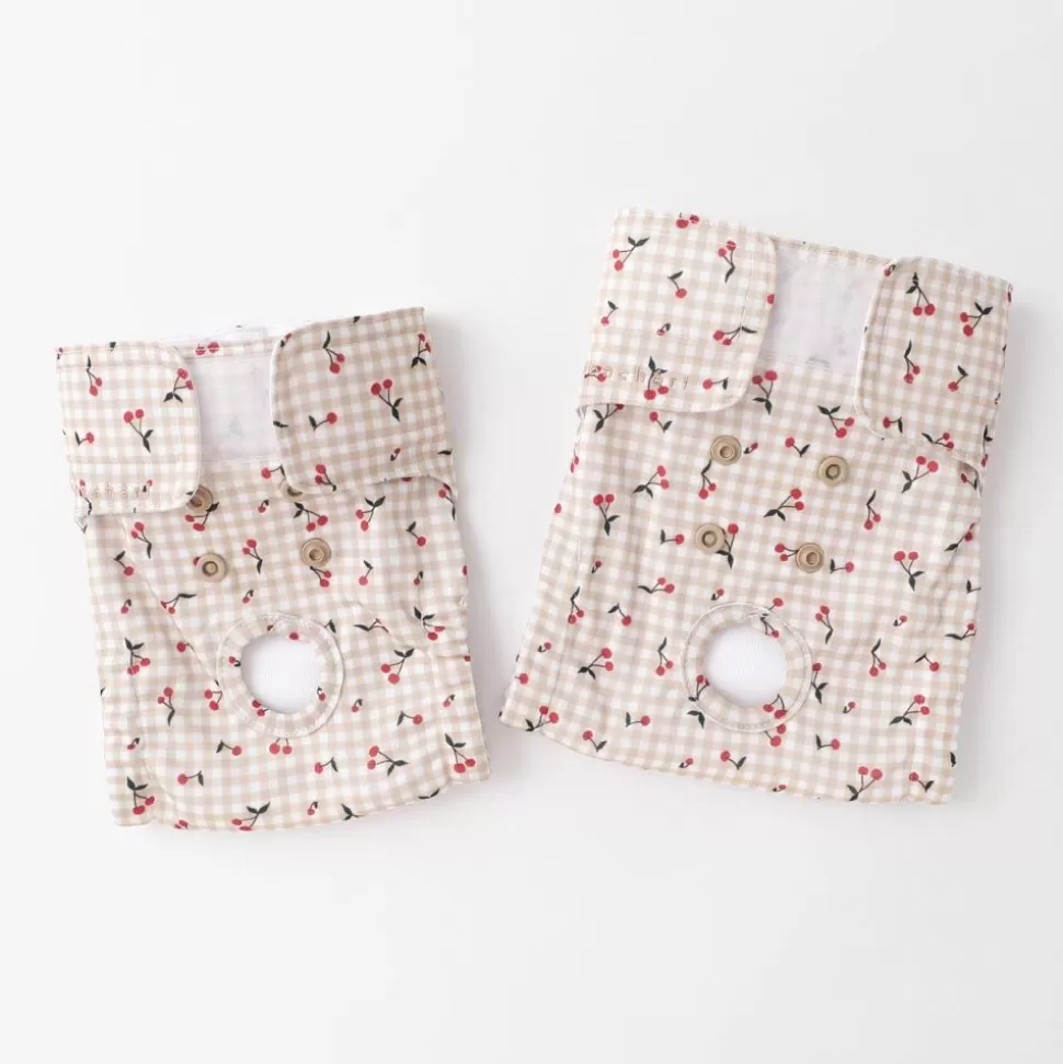 Other*MonCheri Gingham Check Cherry Pattern Dog Sanitary Pants Beige