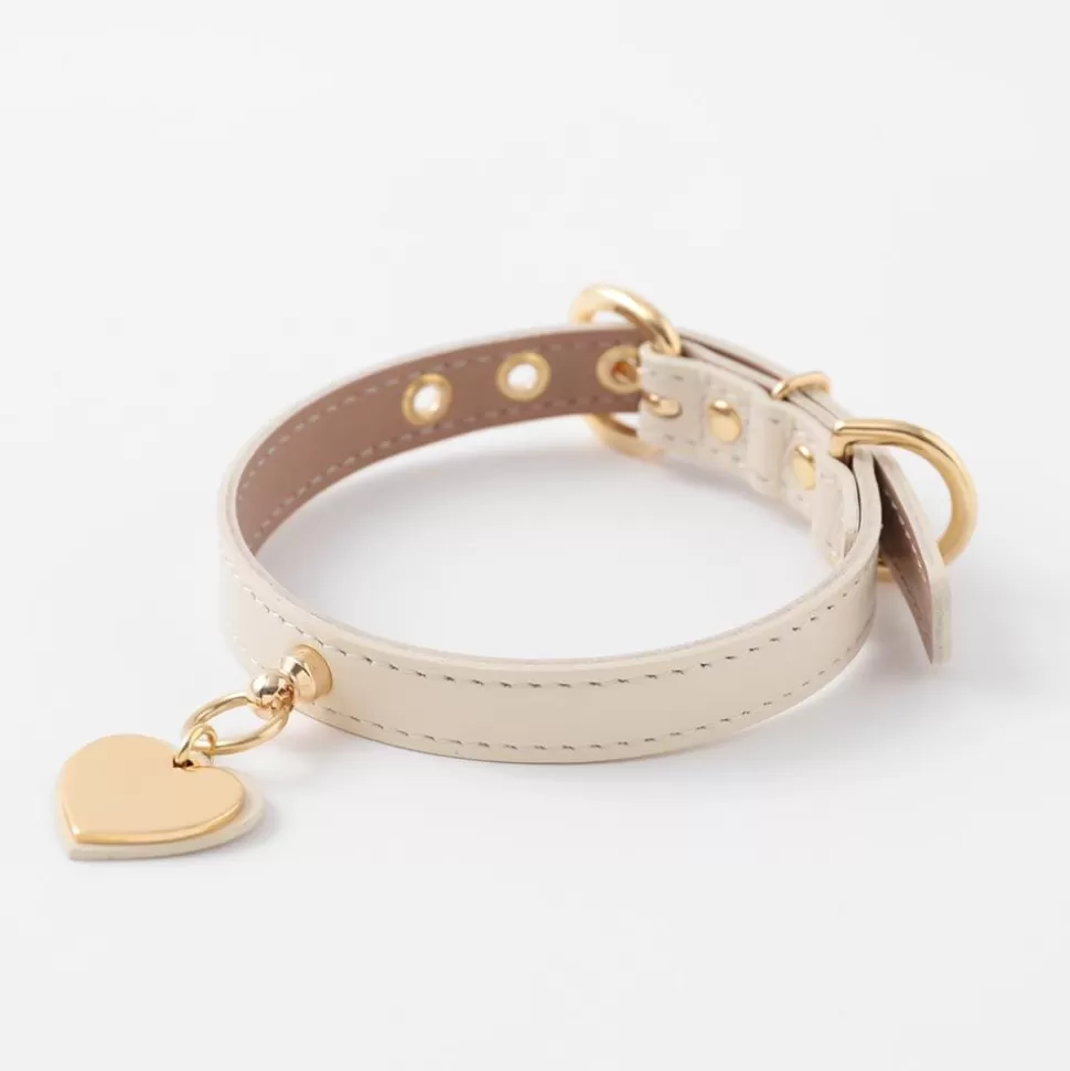 Collar / Lead / Harness*MonCheri Heart Charm Leather Color