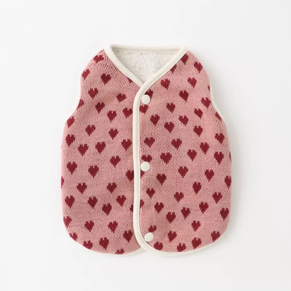 Outer*MonCheri Heart Pattern 2Way Reversible Vest