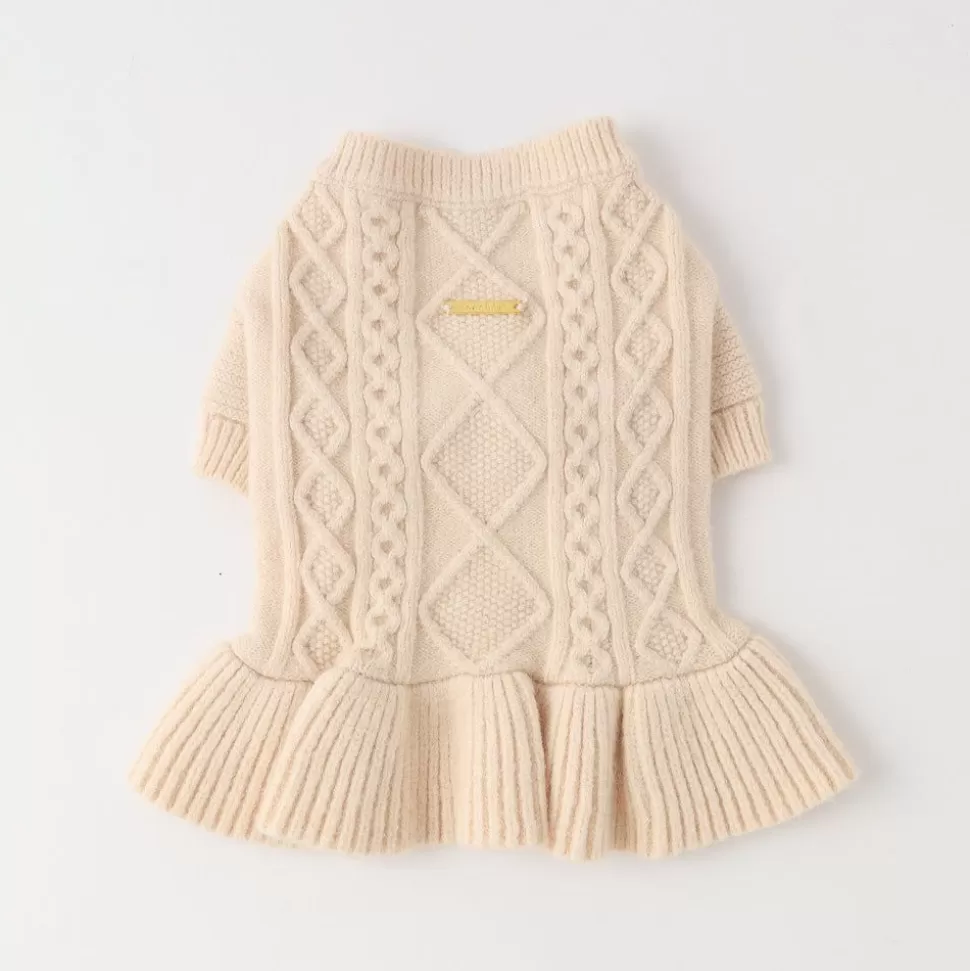 One Piece*MonCheri Knit Cable Frill Dress