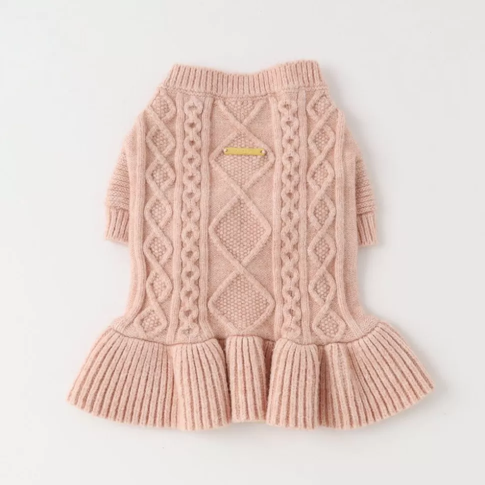 One Piece*MonCheri Knit Cable Frill Dress