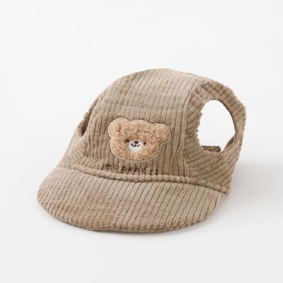 Other*MonCheri Kuma Embroidery Corduroy Cap