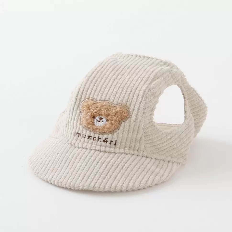 Other*MonCheri Kuma Embroidery Corduroy Cap