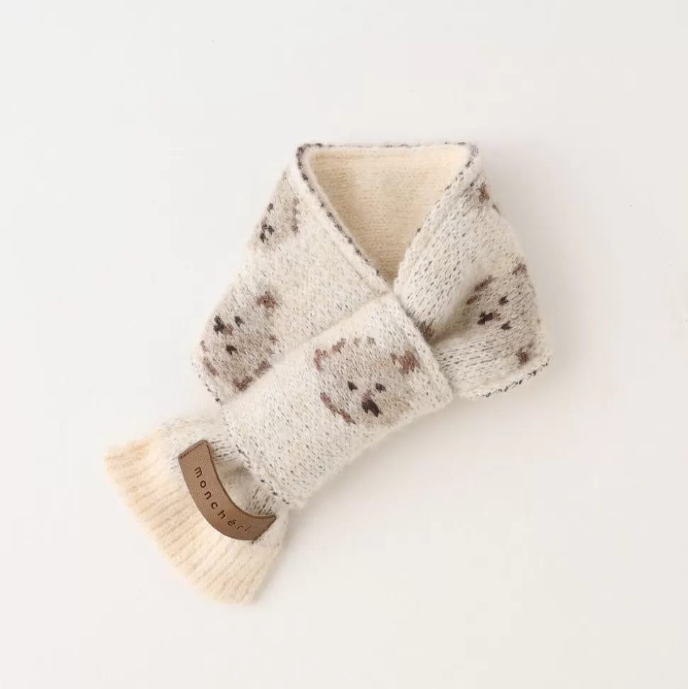 Other*MonCheri Kuma -San Jacquard Muffler Beige