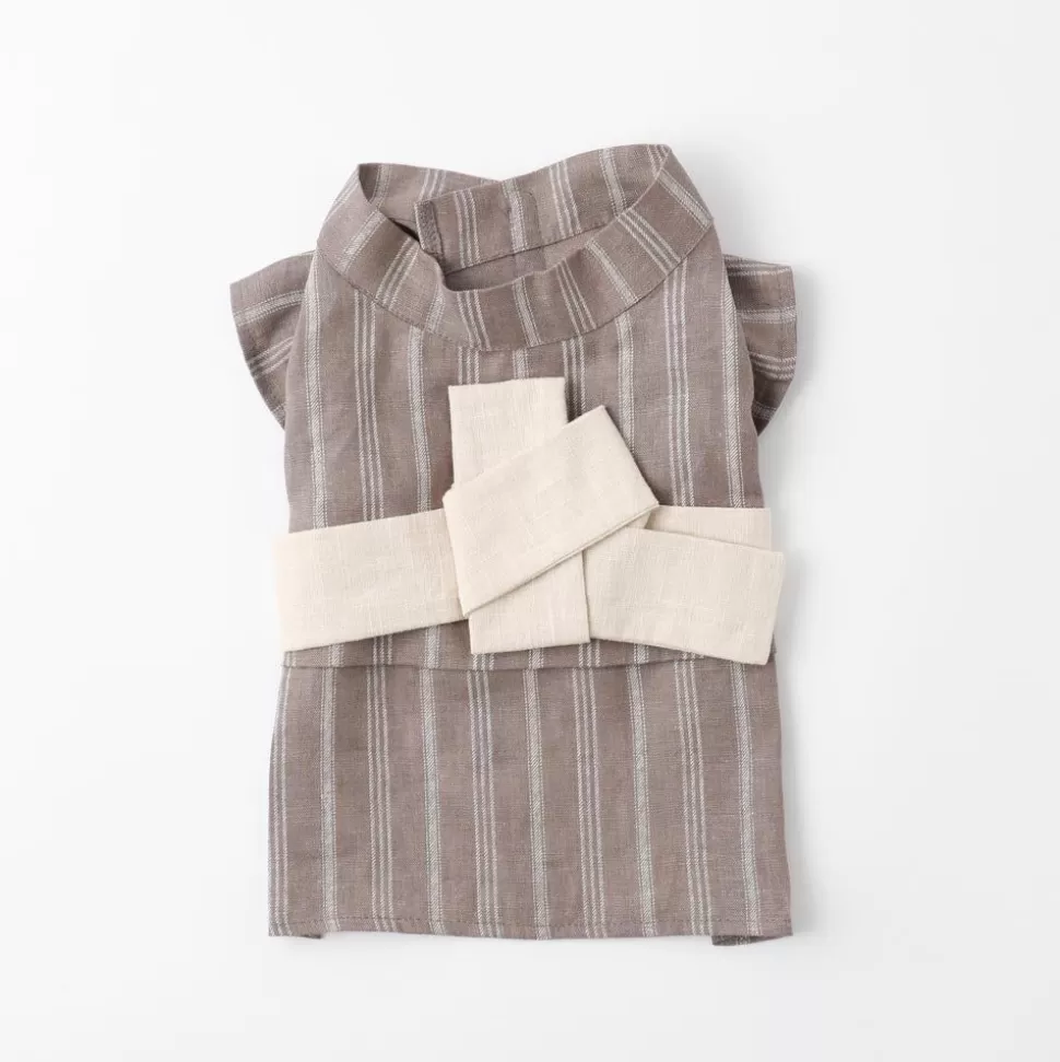 One Piece*MonCheri Linen Stripe Yukata Brown