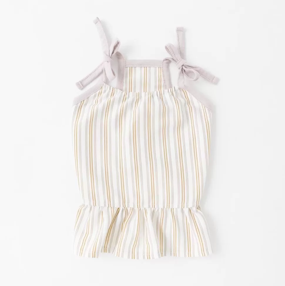 One Piece*MonCheri Multi -Striped Shoulder Ribbon Dress