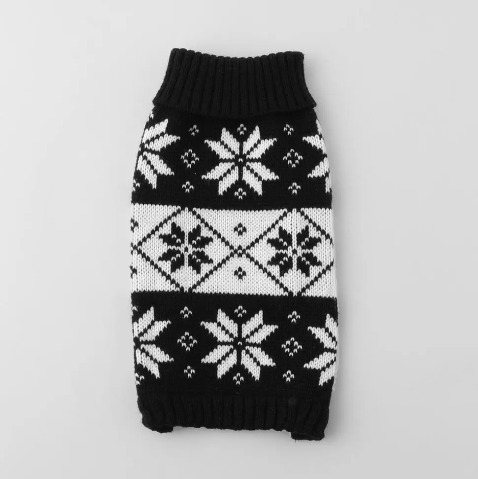 Tops*MonCheri Nordic Pattern Knit Tops Black