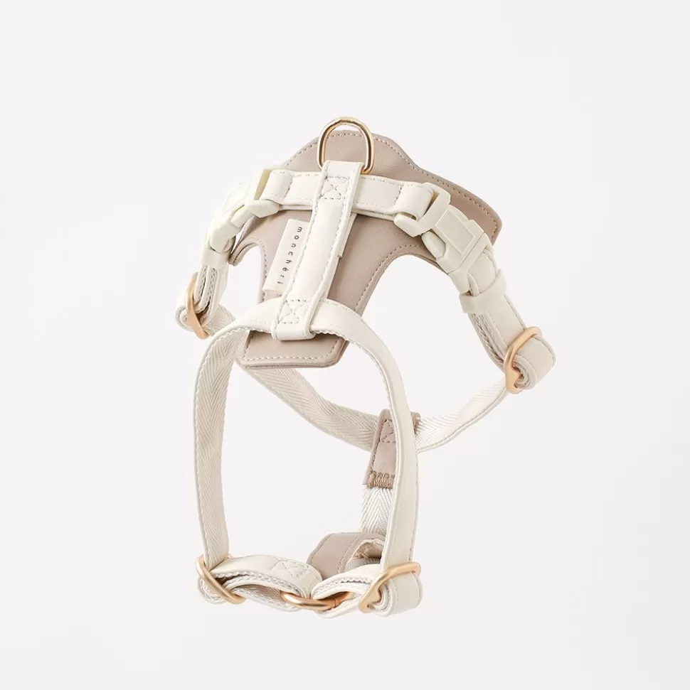 Collar / Lead / Harness*MonCheri Pu Leather Tape Harness+Lead Set