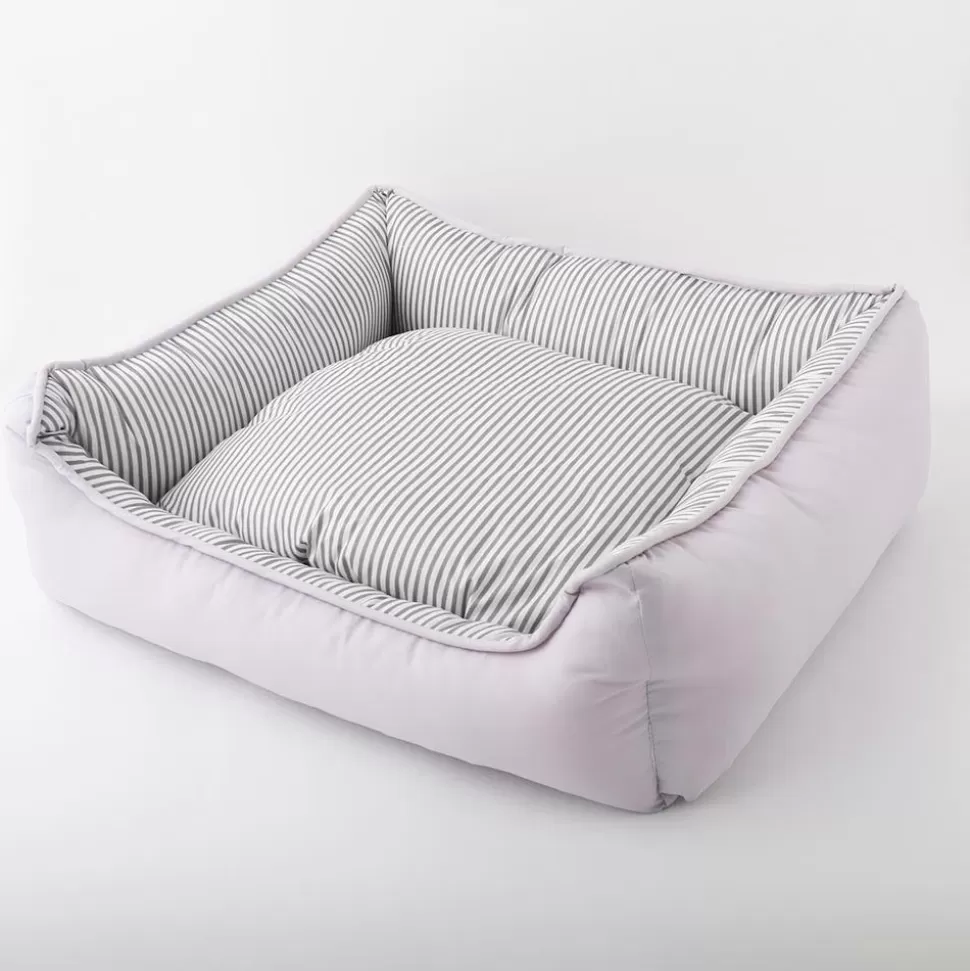 Interior*MonCheri Reversible Cushion Striped Bed Gray