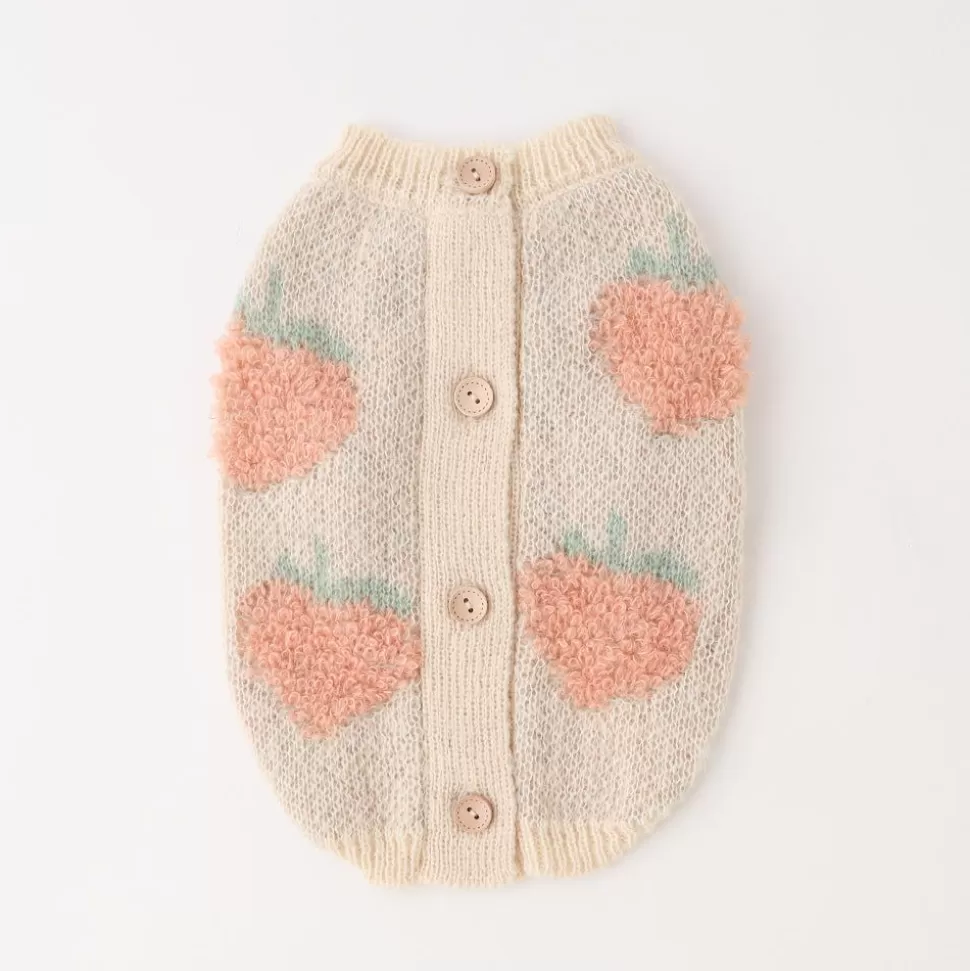 Outer*MonCheri Strawberry Pattern Knit Cardigan