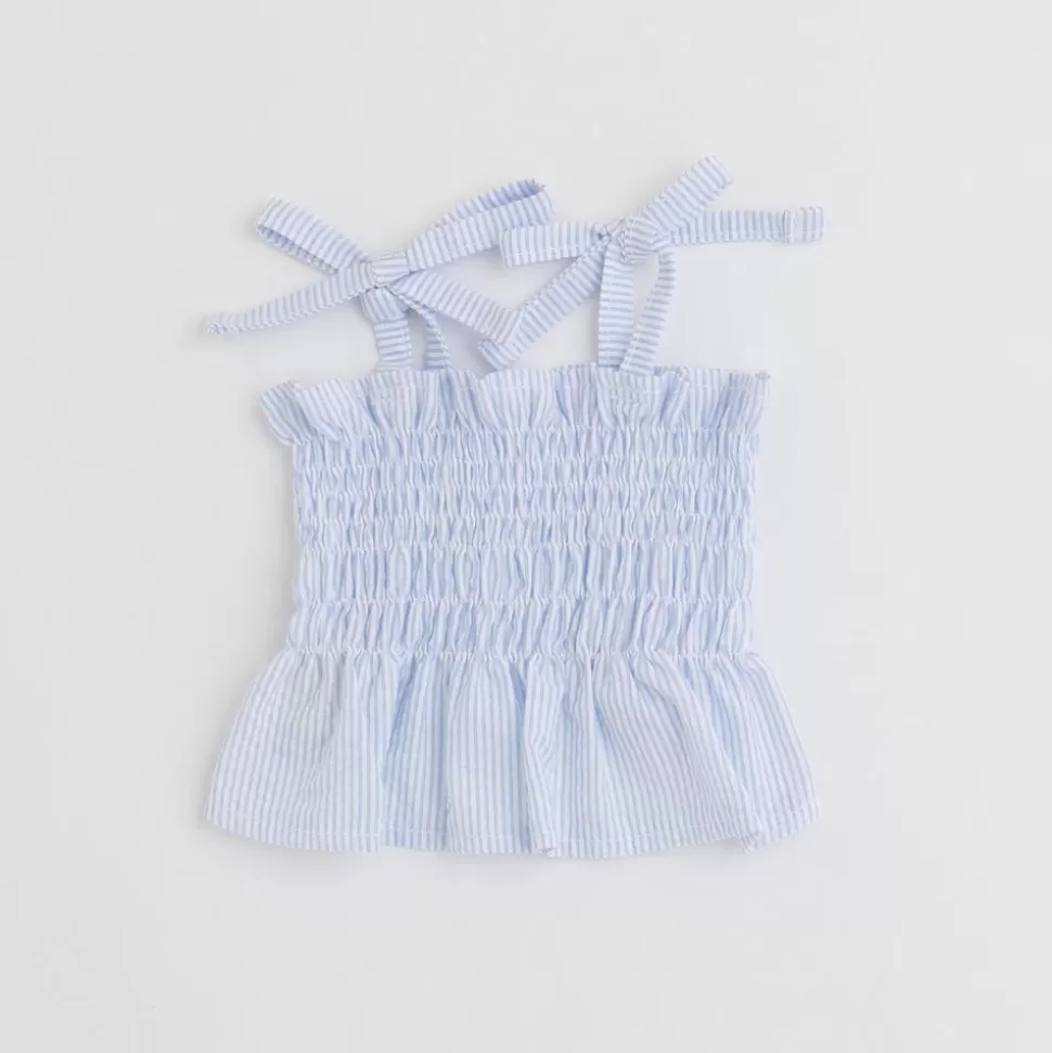 Tops*MonCheri Striped Shering Buste Blue