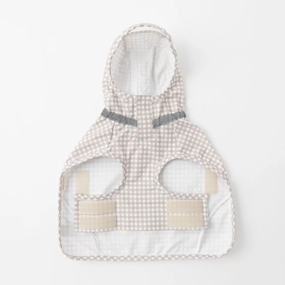 Outer*MonCheri Water -Repellent Gingham Check Raincoat Beige